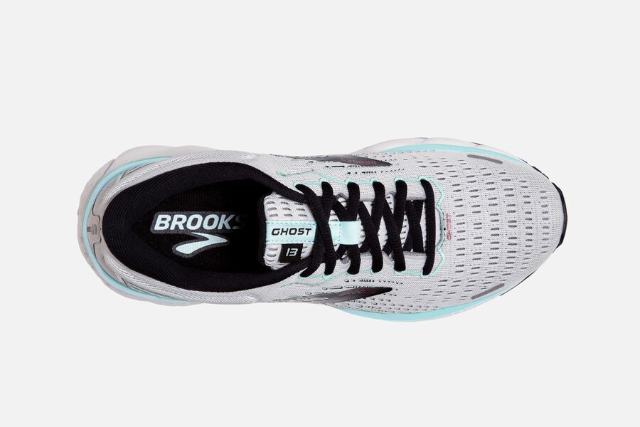 Ghost 13 Road Brooks Running Shoes NZ Womens - White/Black - DSORJA-506